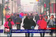 Según Senamhi, continuarán lluvias y temperatura bajará a 13 grados