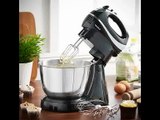 [- VonShef 2 in 1 Twin Hand and Stand Mixer, Black, 300W with 5 Speeds & Turbo Function include