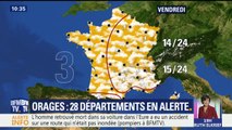 Orages et inondations: 28 départements placés en alerte orange