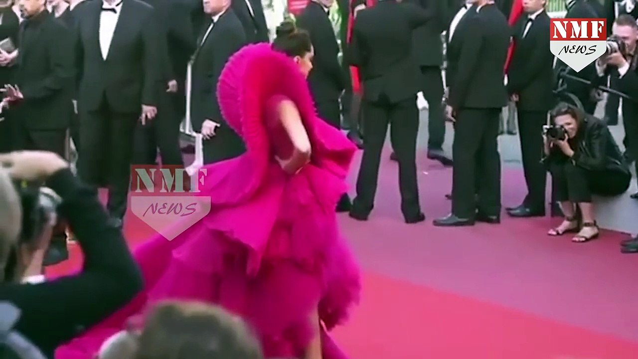 Deepika Padukone at Cannes - stunning in red Ashi Studio couture