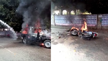 इलाहाबाद यूनिवर्सिटी बवाल का वह वीडियो, जिसमे झडप के बाद बरसे पत्थर और पुलिस ने भांजी लाठी देखे