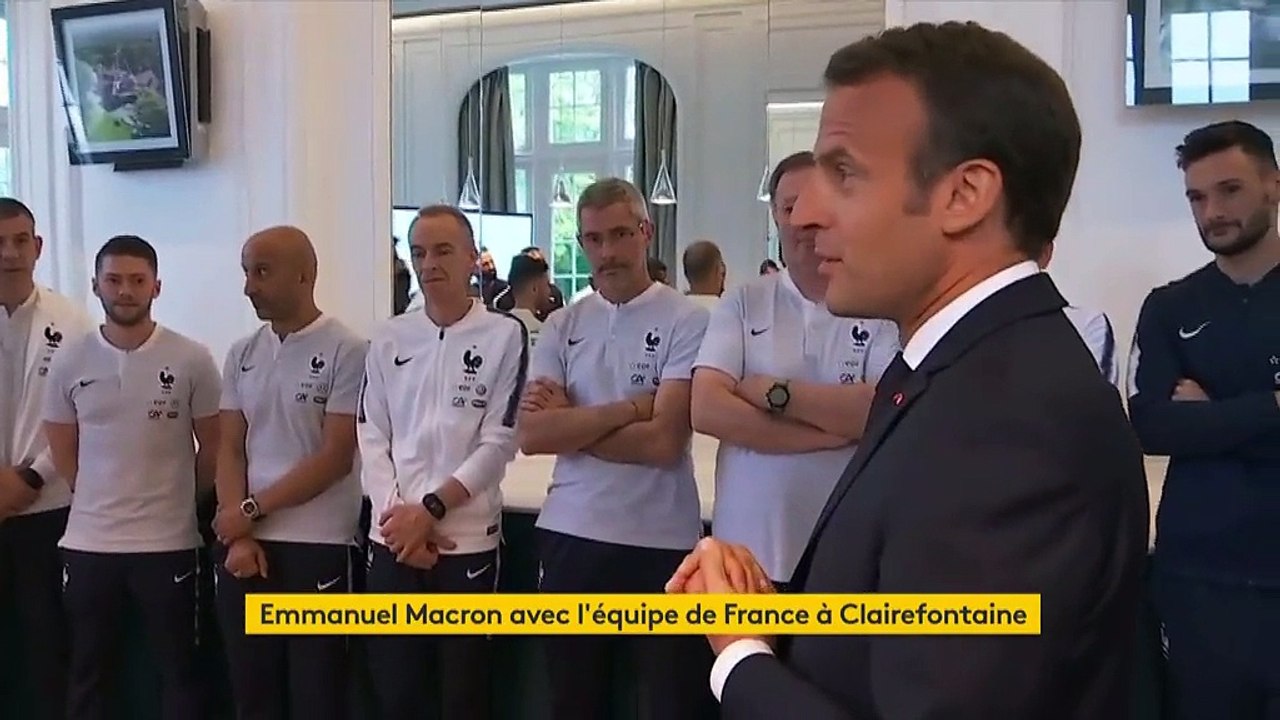 VIDÉO. "Souvenez-vous d'où vous venez" : le message de Macron à l'équipe de France avant le Mondial