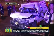 San Borja: conductor choca vehículo contra muro y abandona a pasajeros