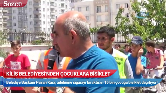 Kilis belediye'sinden çocuklara bisiklet