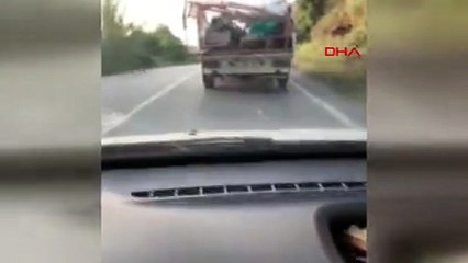 Köpeği kamyonete bağlayıp sürükledi