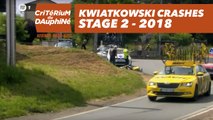 Kwiatkowski crashes - Stage 2 (Montbrison / Belleville) - Critérium du Dauphiné 2018