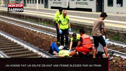 Un homme prend un selfie devant une femme écrasée par un train (Vidéo)