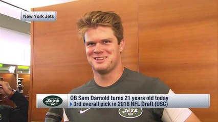 Sam Darnold caught off guard by reporter who tells him 'Happy Birthday'