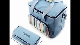 [- Greenfield Collection Sky Blue 30 Litre Foldable Family Cool Bag  -]
