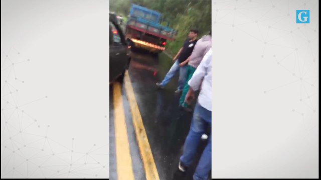 Acidente entre caminhões na BR 262 em Domingos Martins