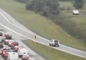 Dramatic Footage Shows Car Driving in Reverse on Ohio Highway
