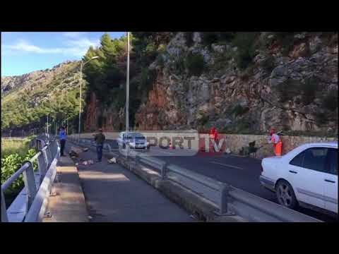 Report TV - Rrëshqitje gurësh në rrugën Lezhë-Shëngjin, goditet autobusi