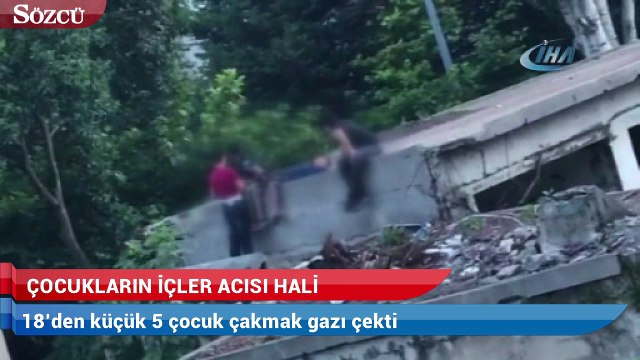 Çakmak Gazı çeken çocukların içler acısı hali kamerada