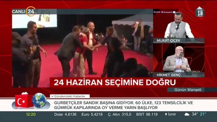 Muharrem İnce'nin koruması vatandaşı sahneden attı