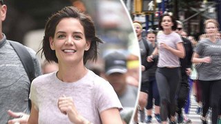 Katie Holmes leads the pack as she runs in New York City event commemorating Global Running Day