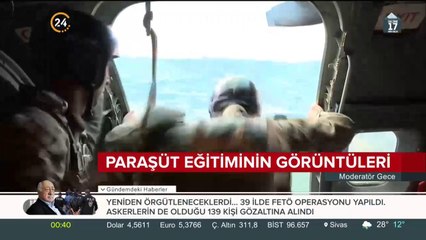 Paraşütle aşağı indiler