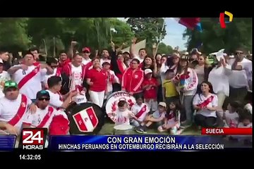 Скачать видео: Suecia: cientos de hinchas esperan llegada de la Blanquirroja