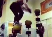 Fitness Nut Shows Off His Impressive Balancing Skills