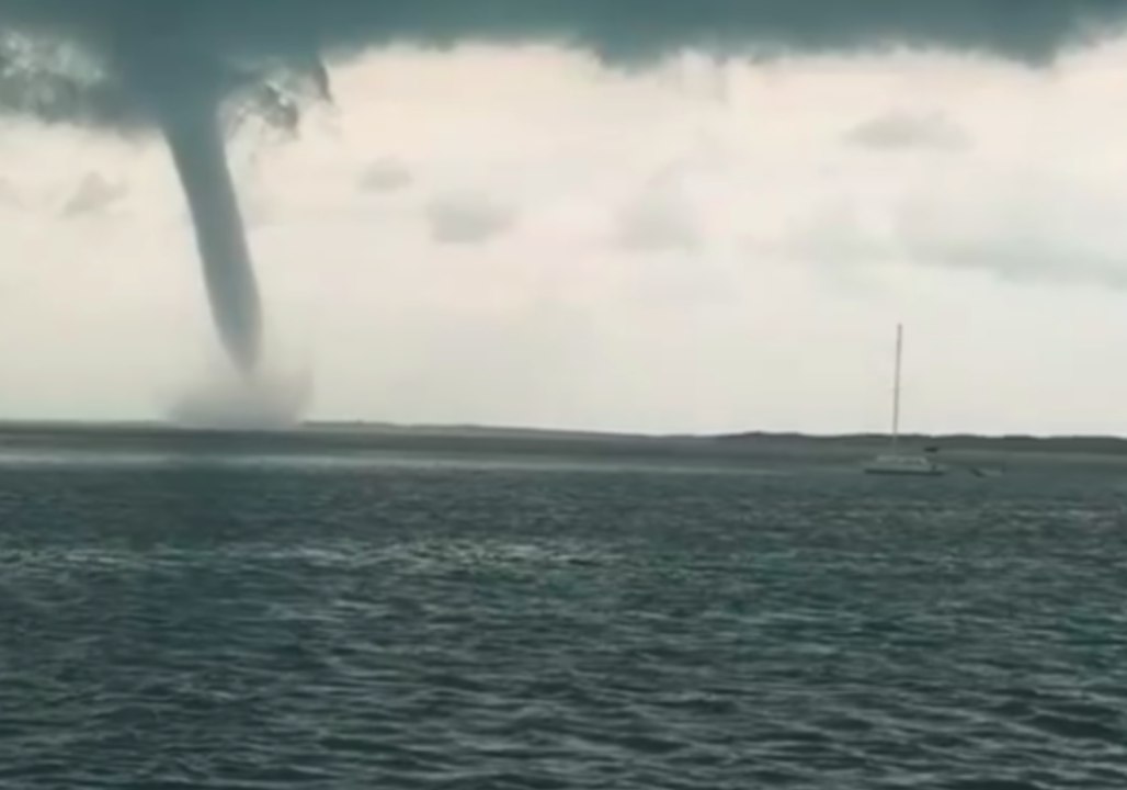 Huge Waterspout Forms Off Exuma, Bahamas