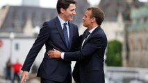 Justin Trudeau content de jaser avec Emmanuel Macron avant le G7 ou G6   1