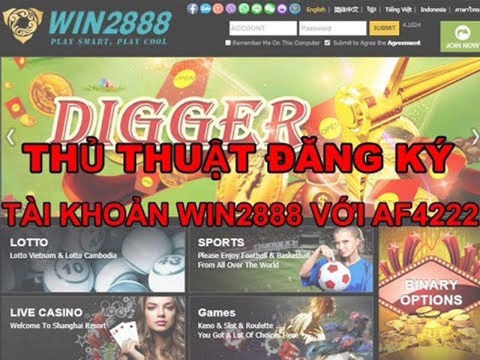2 Bước Đăng Ký Tài Khoản Win2888 - Nhận Ngay Khuyến Mãi Khủng Như Mơ