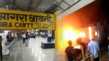 Indian Railways train catches fire at Agra Cantt Railway Station, Watch Video | Oneindia News