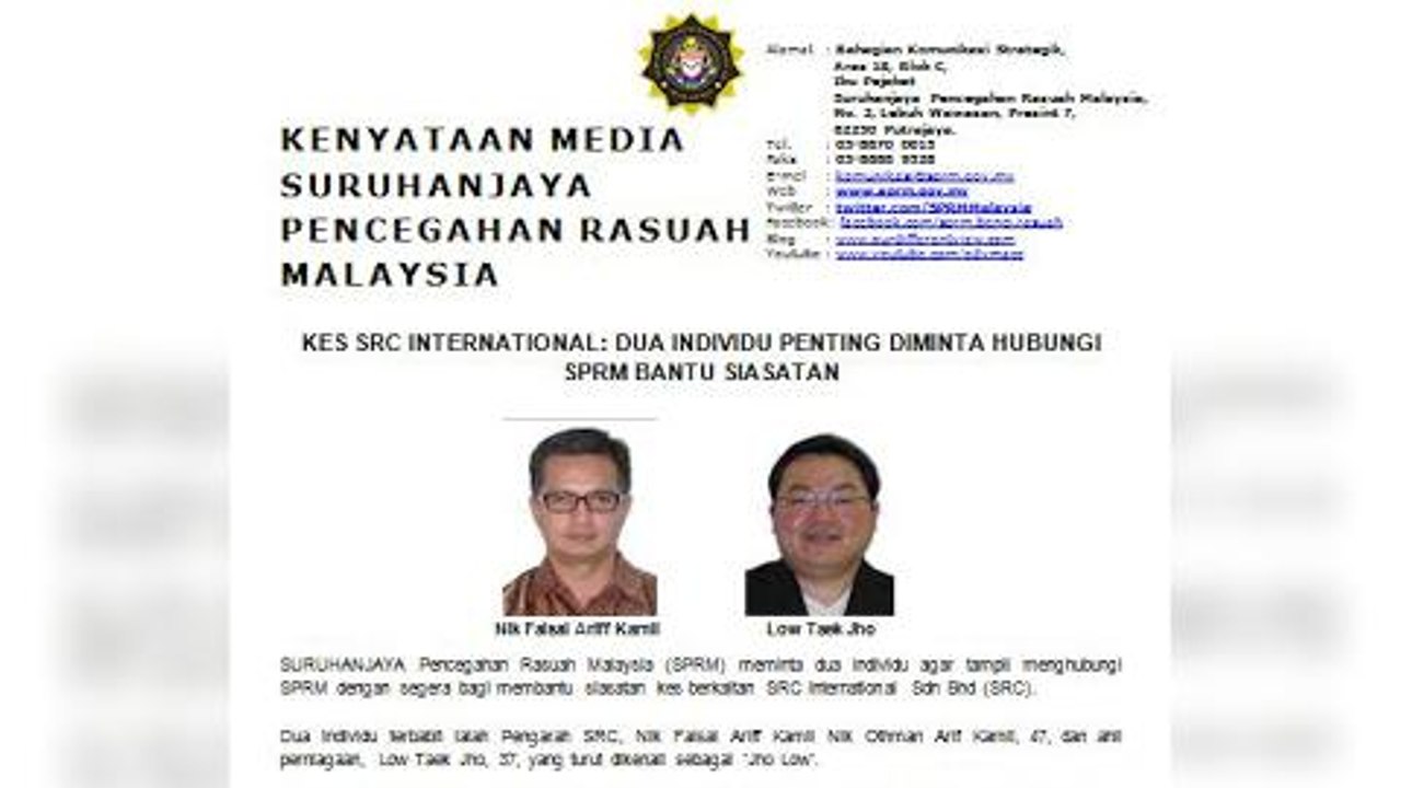 MACC seeking Jho Low, Nik Faisal over SRC probe