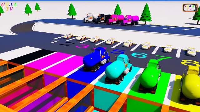 Aprenda los colores y los números para niños con Hot Wheels Super Cars 3 McQueen Mack Truck Color Water