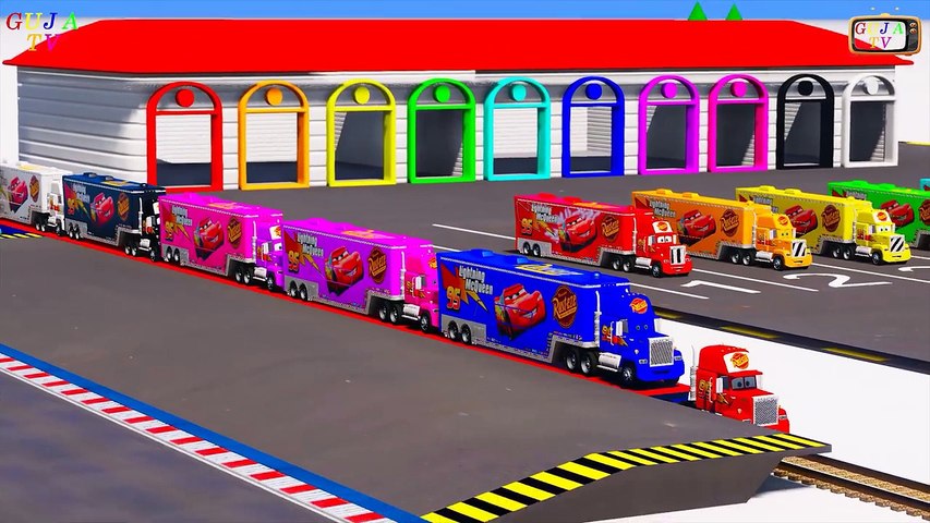 Cars 3 Magic MCQUEEN Mack Truck Aprende colores y números Cars 3 Mack Train en video educativo