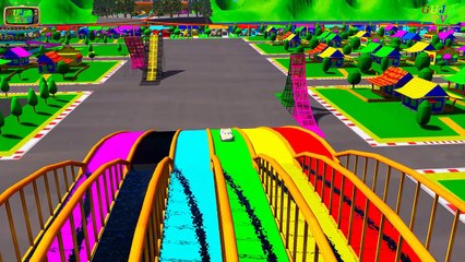 Cars 3 fabuloso tren de juguete McQueen colores para que los niños aprendan con el tobogán acuático estacionamiento Hot Wheels