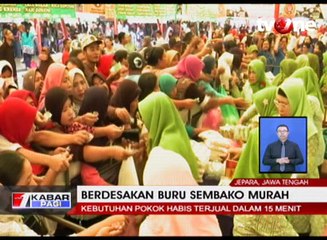 Ribuan Warga Berdesakan Buru Sembako Murah