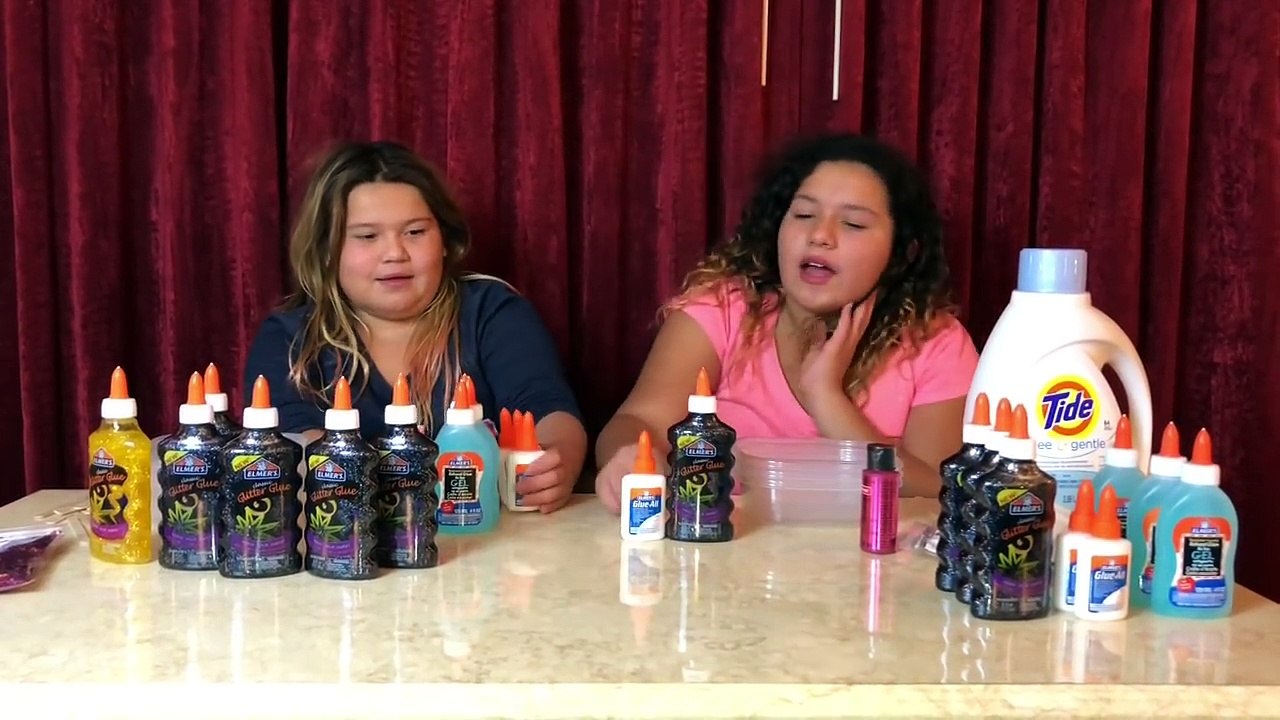 TESTING DIFFERENT GLUES FOR SLIME - NEW ELMER'S BLACK GLITTER GLUE,  MINI GLUE ALL