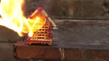 How to Make a Match House Town without Glue and Burn it