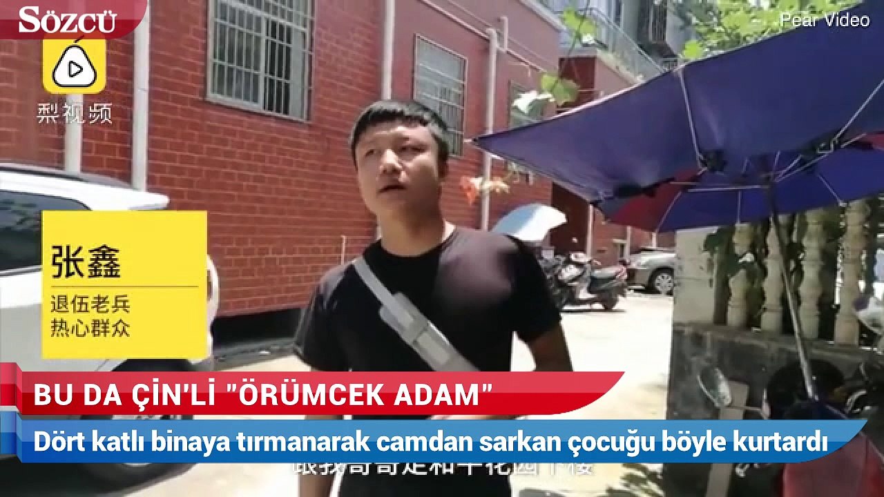 Dört katlı binaya tırmanarak camdan sarkan çocu...