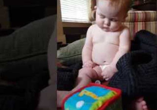 Cute Baby Girl Falls Asleep While Sitting