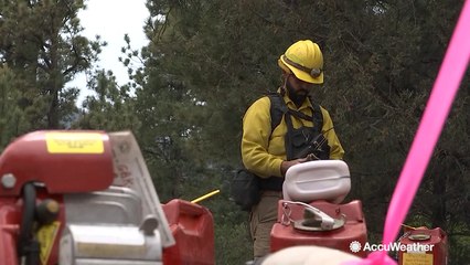 Скачать видео: Firefighters make progress on Ute Park Fire, now 35% contained