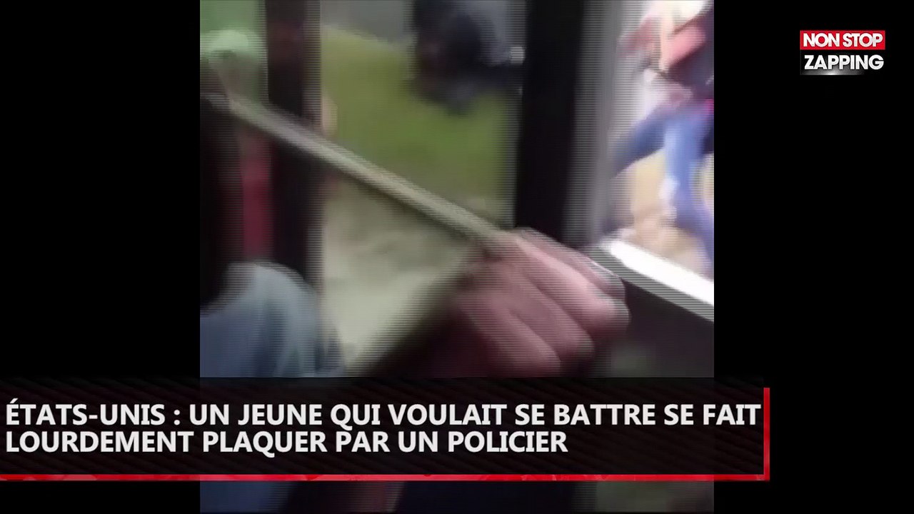 Un jeune tente d'aider son ami mais se fait lourdement plaquer par un policier (Vidéo)
