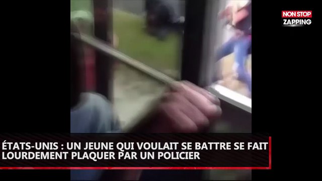 Un jeune tente d'aider son ami mais se fait lourdement plaquer par un policier (Vidéo)