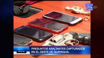Presuntos asaltantes capturados luego de asaltar a pasajeros de bus en Guayaquil