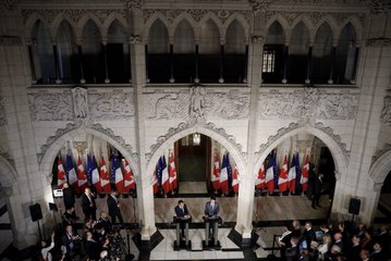 Conférence de presse conjointe d'Emmanuel Macron et de Justin Trudeau, Premier ministre du Canada