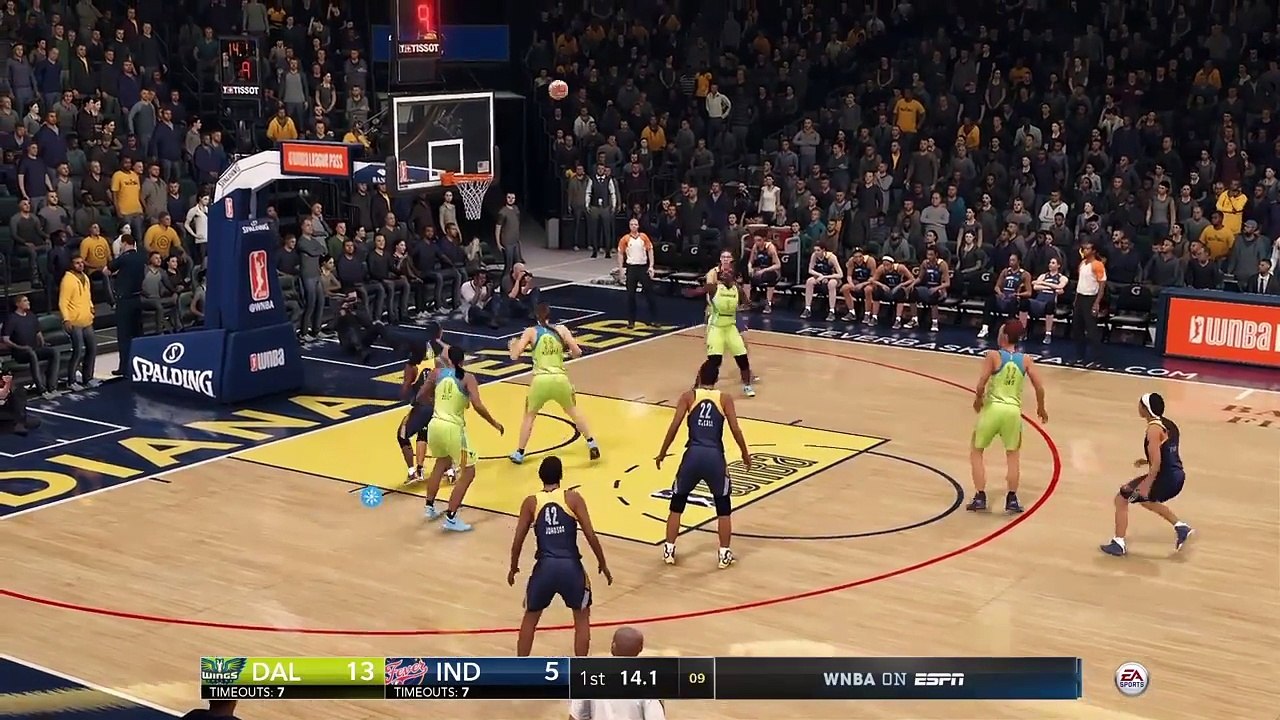 WNBA Basketball - Dallas Wings @ Indiana Fever - NBA LIVE 18 Simulation Full Game 8/6/18