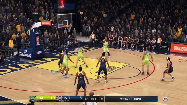 WNBA Basketball - Dallas Wings @ Indiana Fever - NBA LIVE 18 Simulation Full Game 8/6/18