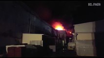 Un incendio devora la fábrica de panes y tartas de Mercadona en Valencia
