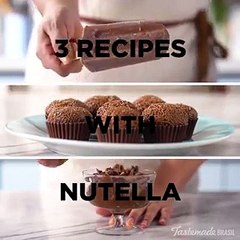 3 وصفات شهية وسهلة بالنوتيلا اكتشفيها بالفيديو