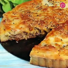 طريقة عمل فطيرة اللحم بالفيديو