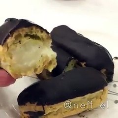 طريقة عمل دونات إكلير بالفيديو