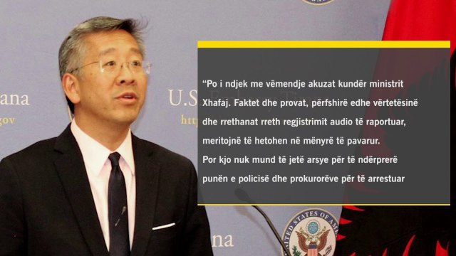 DONALD LU TAKIM KOKE ME KOKE ME XHAFAJN, MINISTRI LARGOHET ME MAKINEN E AMBASADES AMERIKANE LAJM