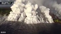 #شاهد سحب بخارية عملاقة تغطي سماء هاواي الأمريكية سببتها الغازات المنبعثة من الحمم البركانية
