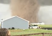 Stunning Close Up of Tornado Coming Through Front Yard in Laramie, Wyoming