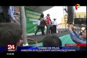 Cajamarca: maestros de ceremonias se pelean durante inauguración de hospital